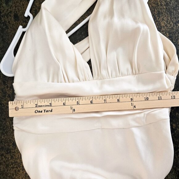 Nicole Miller Style DG0021 100% Ivory Silk Dress Size 6 - Picture 15 of 15